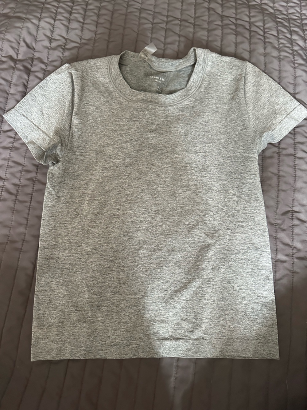Aritzia Seamless Heather Gray Crew Top